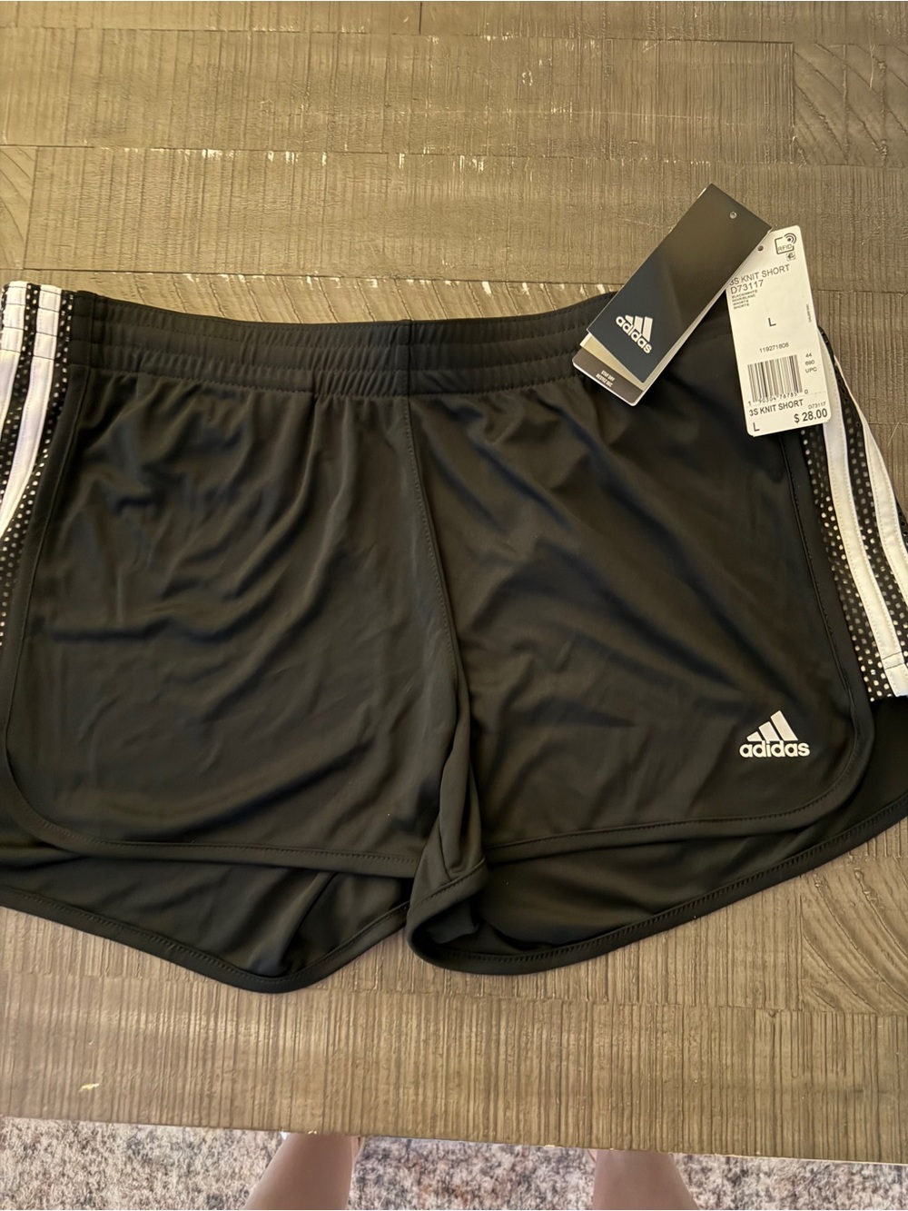 adidas Black Women's Athletic Shorts with White Side Stripes